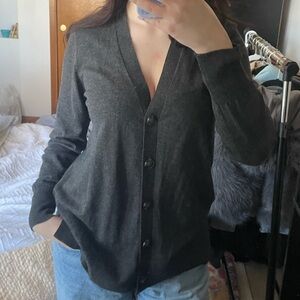 Tahari Dark Gray Knit Cardigan
